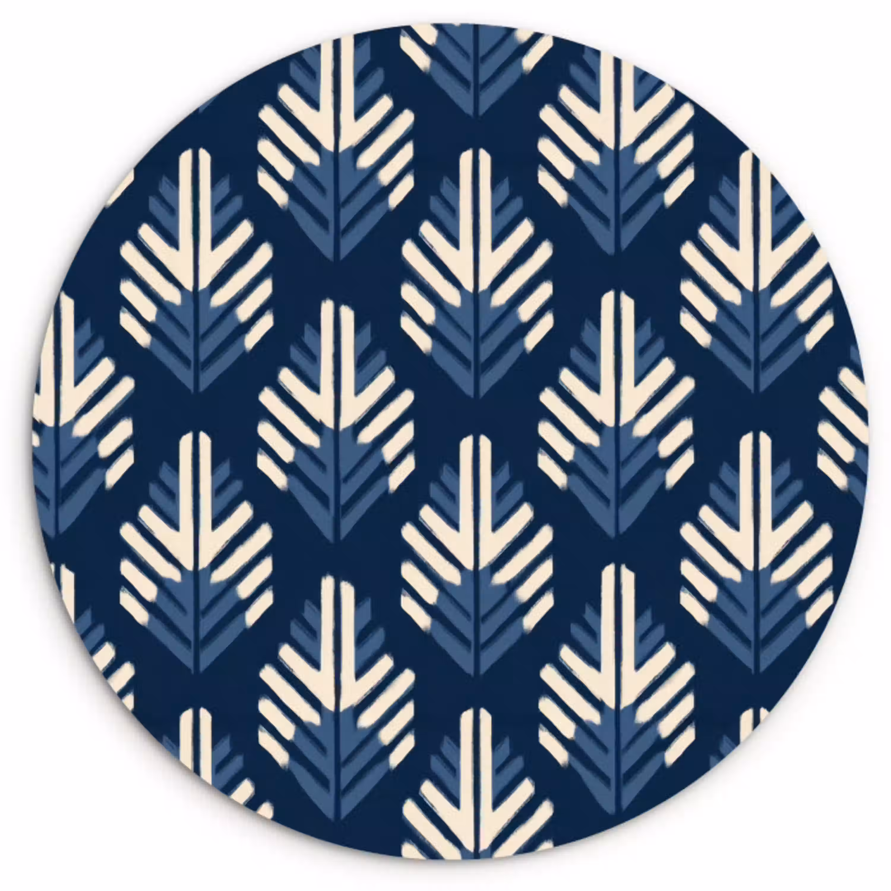 Modern - Patroon - Blauw Wandcirkel kunststof plaat 5mm dik klein 188 -3d