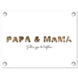Papa & Mama - Lettercollage tuinposter los doek klein -3d