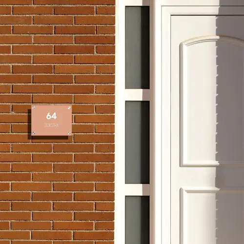 Zalmroze - Modern Naambord Rechthoek middel -sfeer3-rechthoek-S