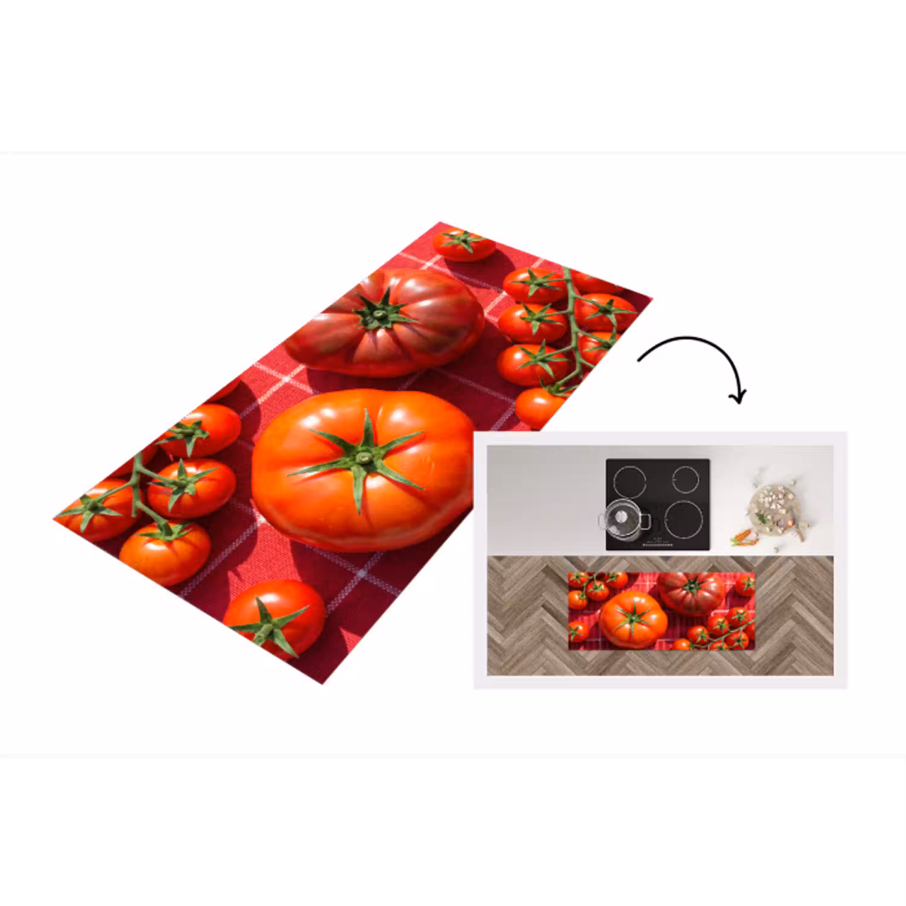 Tomaat - Rood - Eten Keukenloper - keukenmat middel -3d