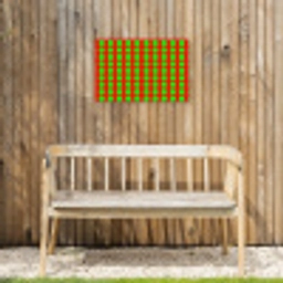 Stippen - Patroon - Groen Tuinposter op houten frame 2 cm dik klein 845 -sfeer4