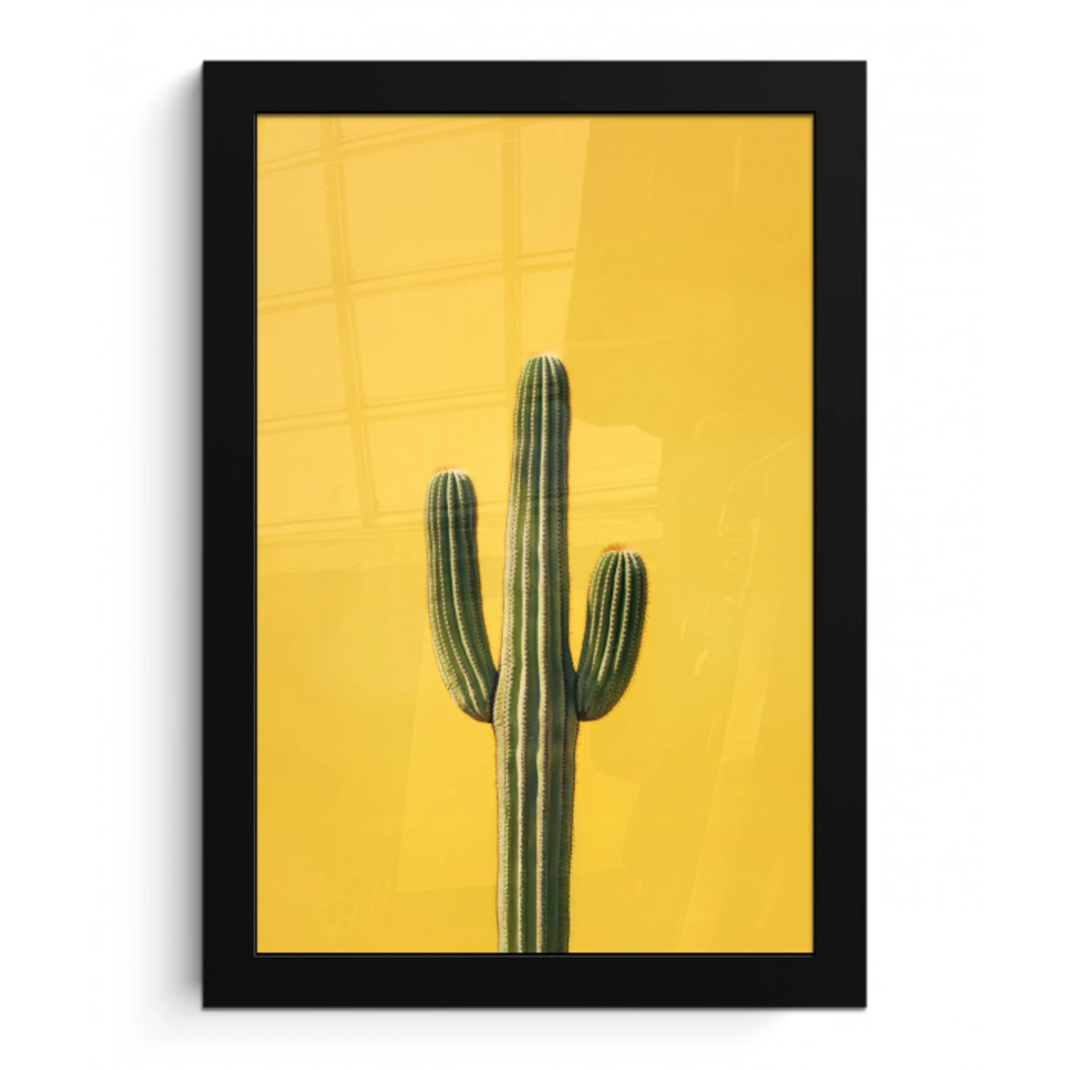 Cactus - Groen - Minimalistisch fotolijst zwart zonder passe partout klein -3d