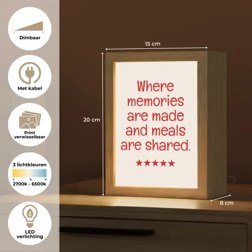 Quote - Sterren - Rood - Memories Light Box met kabel (Wandlamp) klein -USP_websiteoverzichtNL