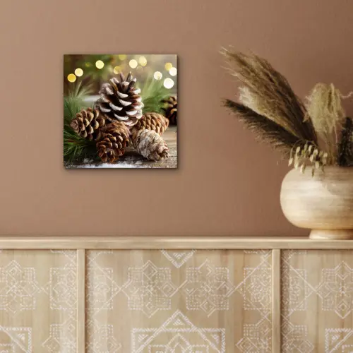 Dennenappels - Kerstsfeer - Bruin - Groen aluminium wit klein -sfeer4