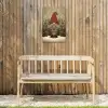 Kerstgnome - Konijntjes - Kleurrijk Tuinposter op houten frame 2 cm dik klein -sfeer4