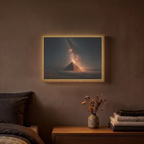 Piramide - Woestijn - Licht Light Box met batterij (Wandlamp) middel -sfeer4