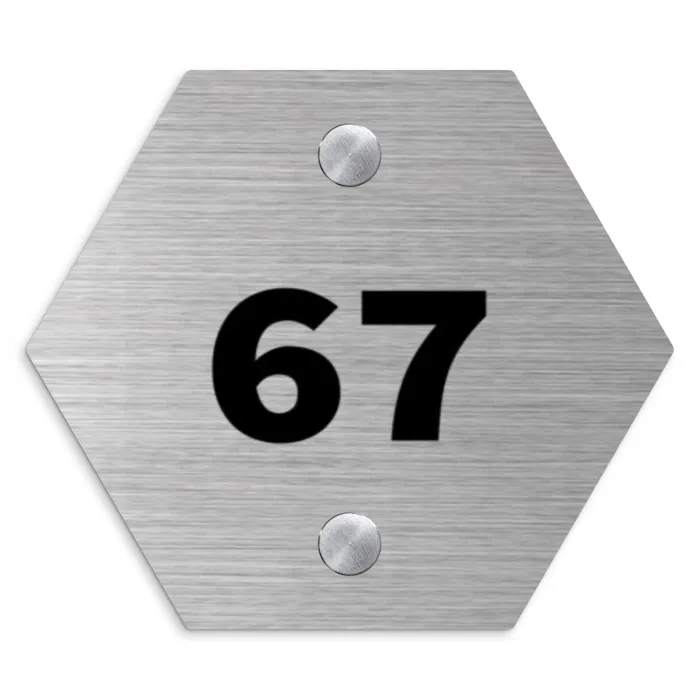Metaal - Traditioneel Naambord Hexagon klein -3d
