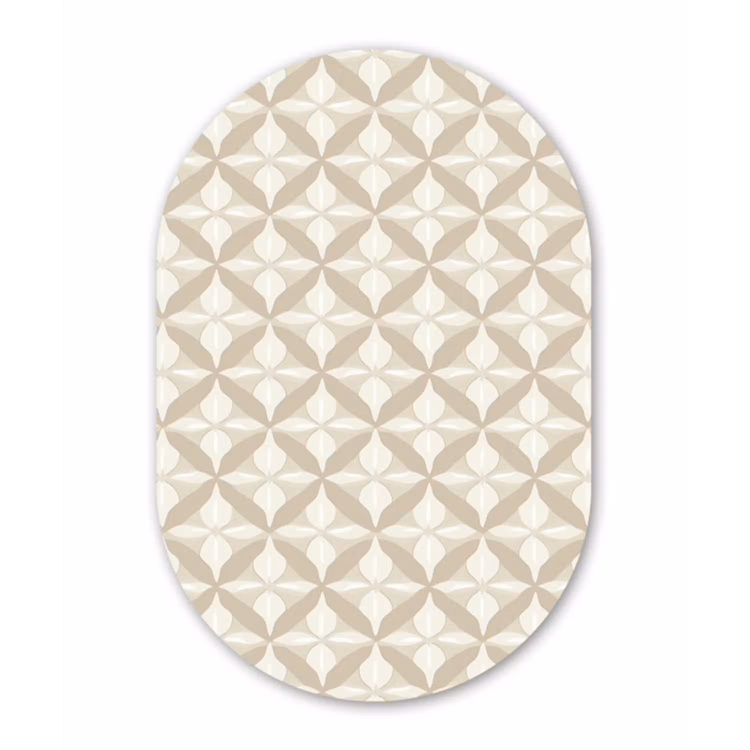 Patroon - Klassiek - Beige Wandcirkel Ovaal Aluminium middel 839 -3d