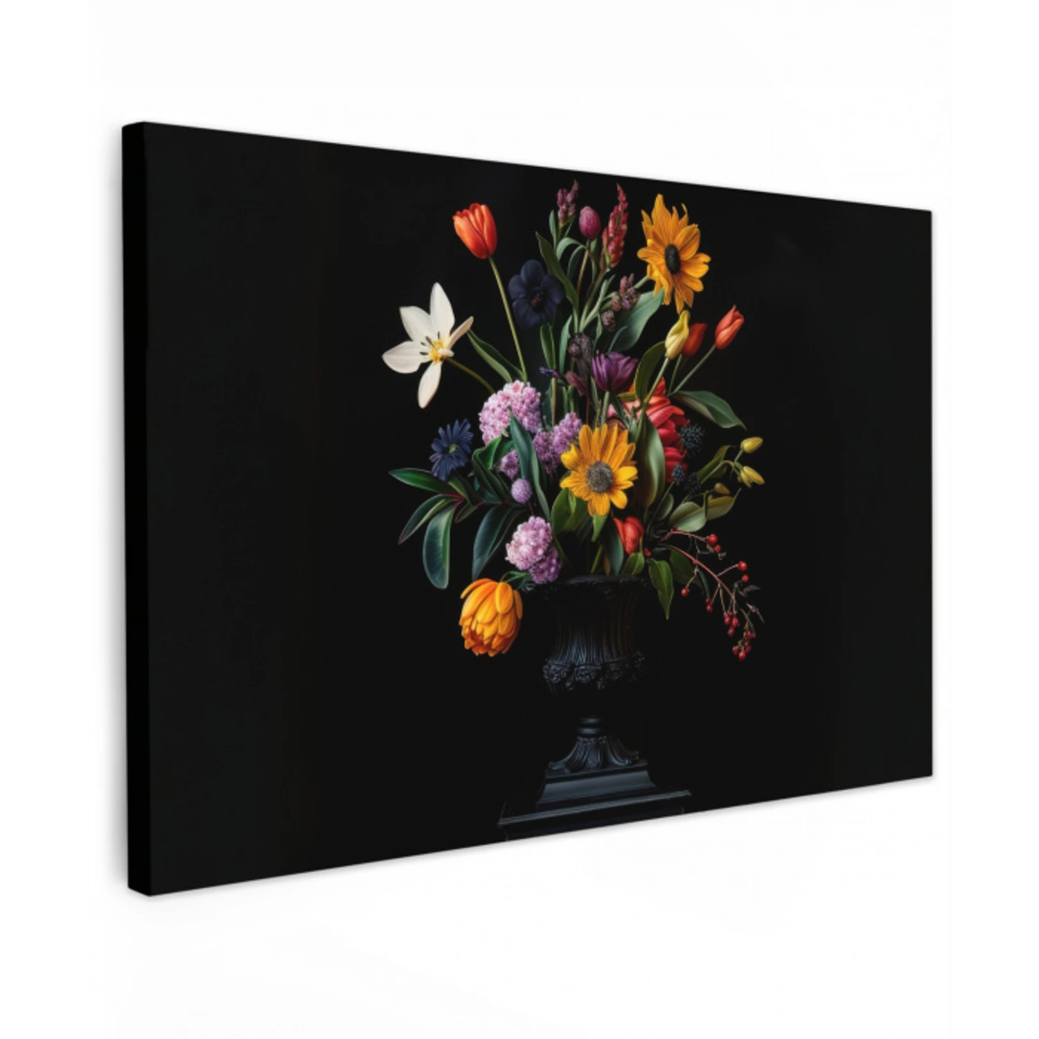 Zonnebloemen - Boeket - Kleurrijk canvas 2cm klein -z3d