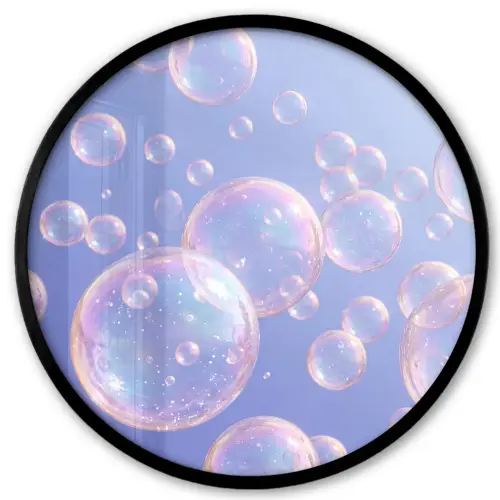 Pastel - Bubbels - Dromerig Fotolijst rond zonder passe partout klein -3d