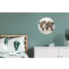 Wereldkaart - Stenen - Wit Wandcirkel aluminium klein -slaapkamer