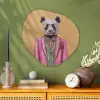 Panda - Pak - Zonnebril - Blauw Wandcirkel Organisch Aluminium middel -sfeer2