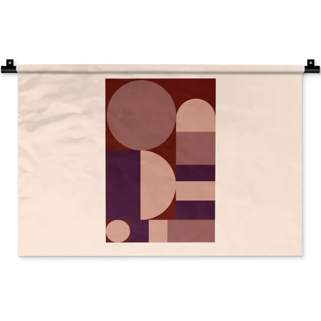 Geometrisch - Cirkels - Rood Wandkleed katoen klein -zz3d