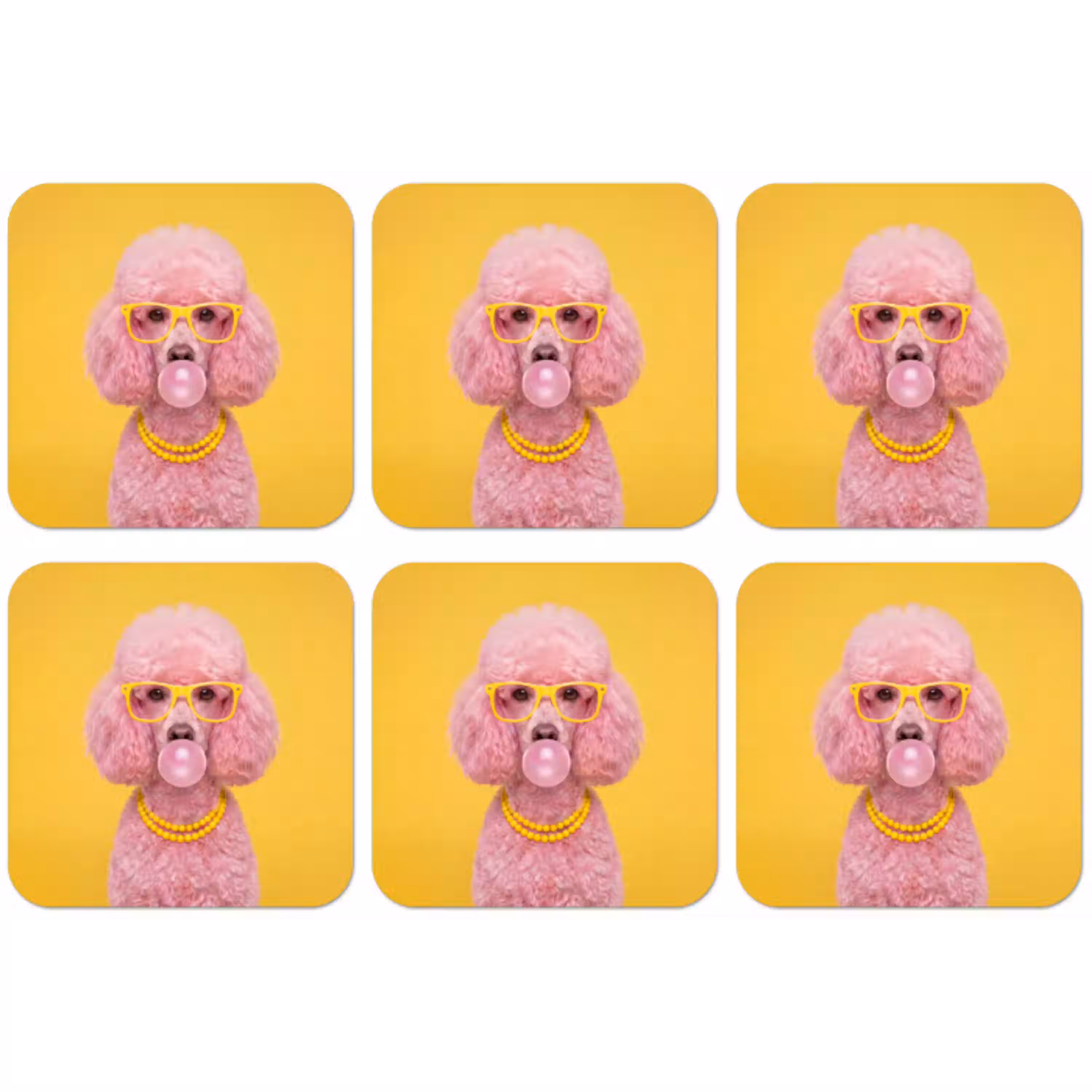 Hond - Kauwgum - Dieren - Modern - Roze onderzetter kurk middel -zkaufland3dotto