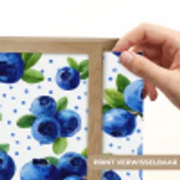 Bessen - Patroon - Blauw Light Box met batterij (Wandlamp) middel 907 -USP_websiteprintNL