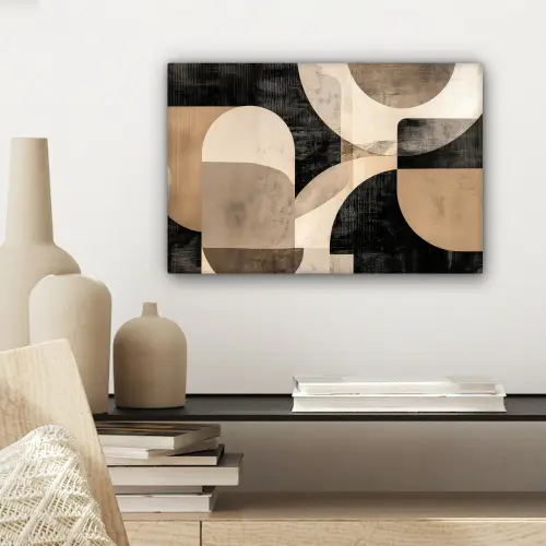 Abstract - Vormen - Modern - Beige canvas 2cm klein -sfeer6