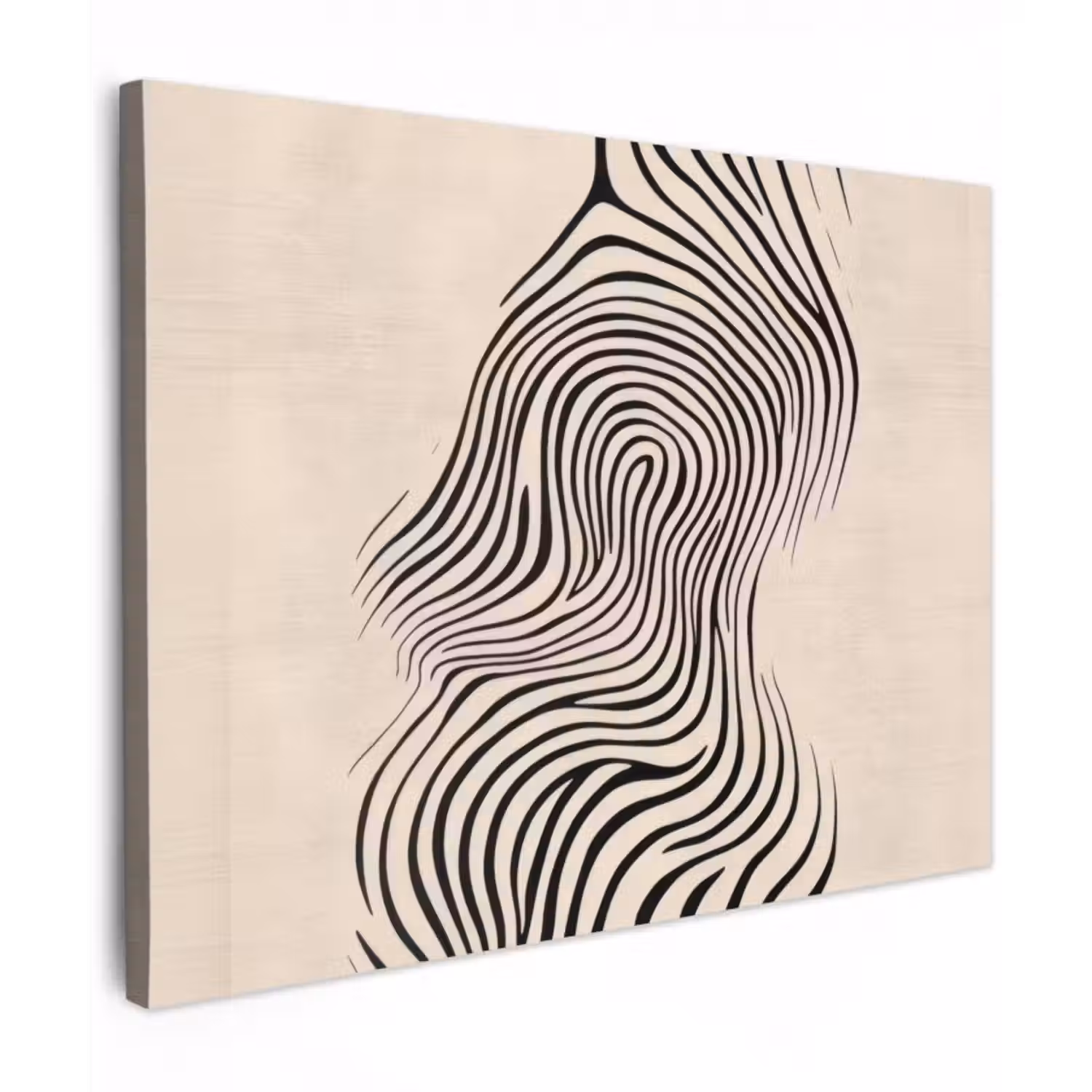 Leinwandbild - Linien - Abstrakt - Gewellt - Schwarz