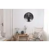 Olifant - Zwart - Wit - Rook Wandcirkel aluminium klein -woonkamer