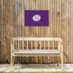 Passievrucht - Zaadjes - Paars - Minimalistisch Tuinposter op houten frame 2 cm dik klein -sfeer4