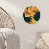 Vrouw - Hoed - Geel Wandcirkel kunststof plaat 5mm dik klein -sfeer5