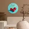 Kersen - Rood - Drie - Geverfd Wandcirkel kunststof plaat 5mm dik klein -sfeer1