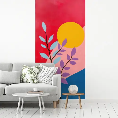 Bladeren - Zon - Abstracte vormen fotobehang vinyl groot -woonkamer
