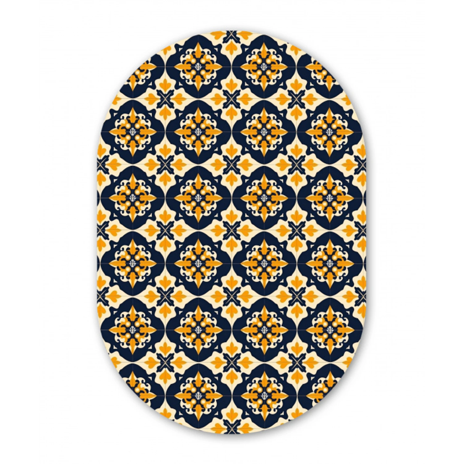 Patroon - Siertegel - Kleurrijk Wandcirkel Ovaal Forex klein 630 -3d
