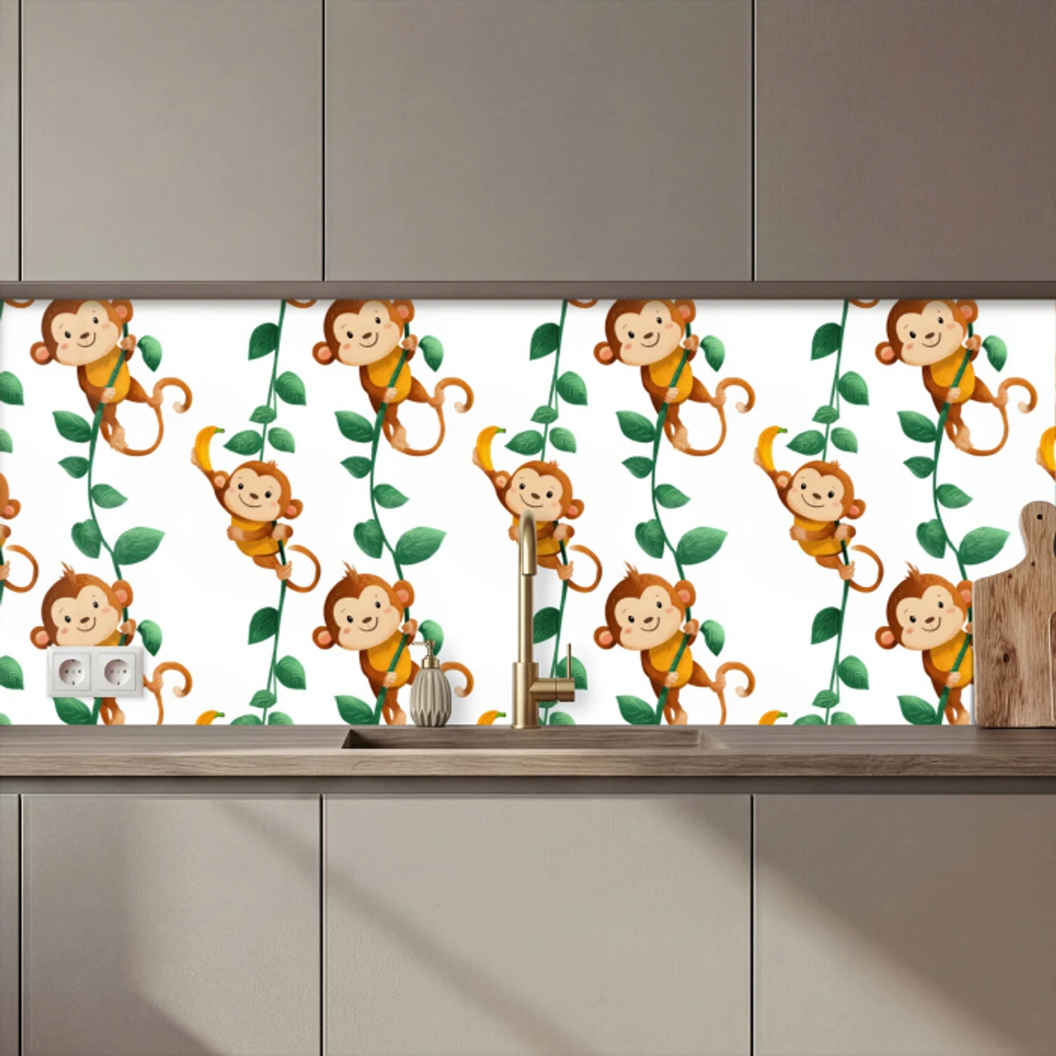 Apen - Lianen - Kleurrijk keuken achterwand 2 middel 871 zz_3dshopping