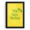 Mij niet bellen - Telefoon - Geel fotolijst zwart zonder passe partout klein -3d