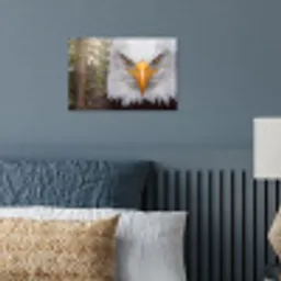 Amerikaans - Zeearend - Portret - Geel poster papier klein -sfeer2