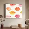 Lippen - Kleurrijk - Glanzend Textielframe zwart klein -sfeer3