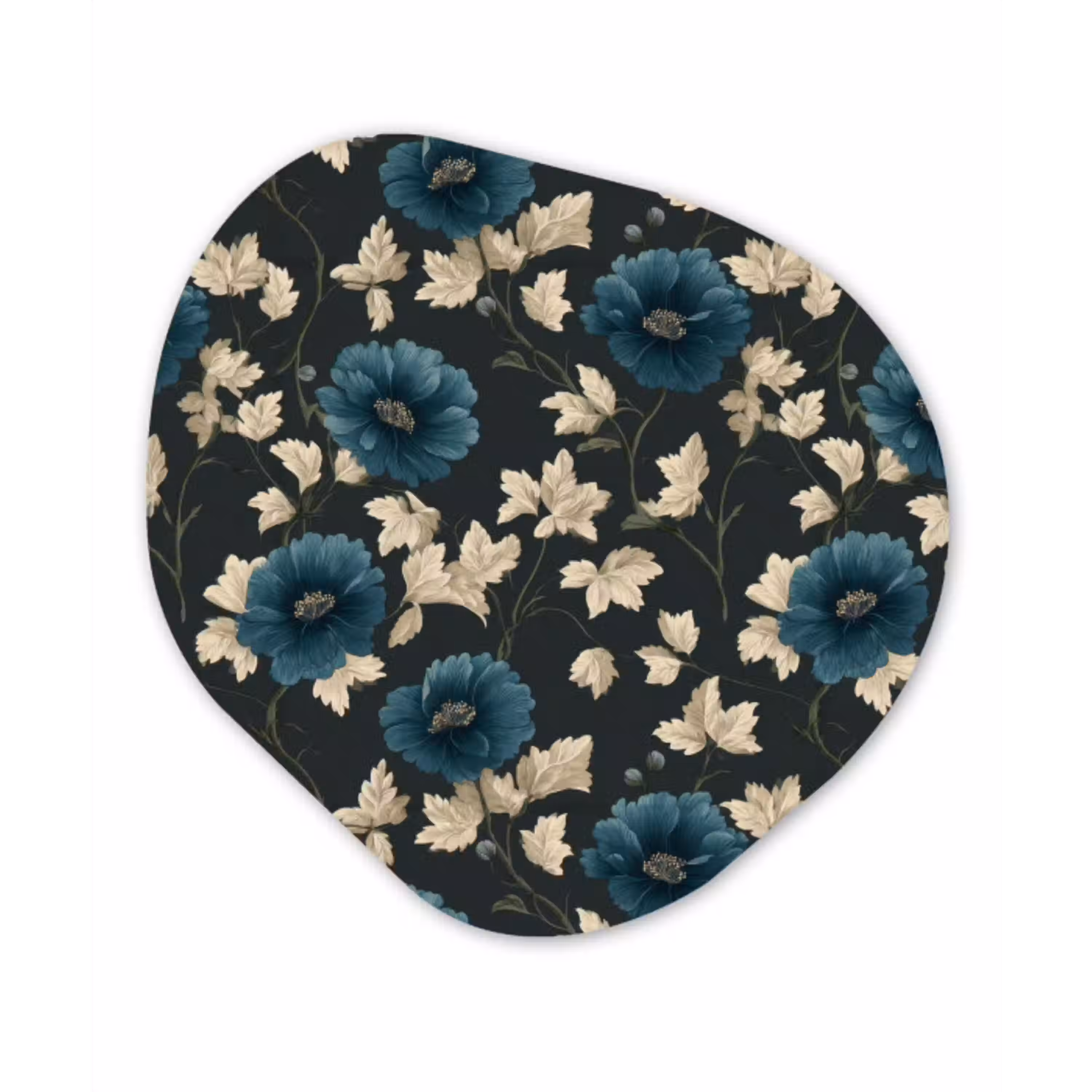 Botanisch - Bloemen - Blauw Wandcirkel Organisch Forex 3mm klein 629 -3d