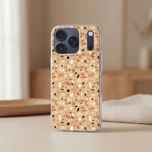 Terrazzo - Patroon - Kleurrijk - Oranje Telefoonhoesje iPhone 17 Pro klein 878 -sfeer2
