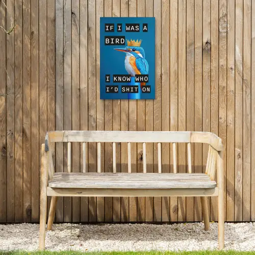 Vogel - Decoratie - Ijsvogel - Blauw Tuinposter op houten frame 2 cm dik klein -sfeer4
