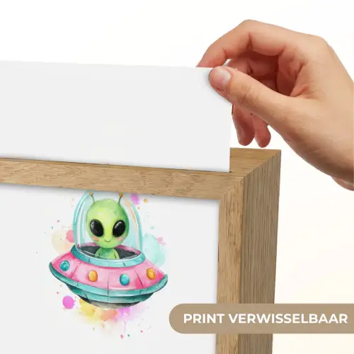 Alien - Ufo - Kleurrijk Light Box met kabel (Kinderlampje) klein -USP_websiteprintNL