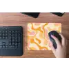 Abstract - Golvend - Oranje muismat rubber klein -toetsenbord