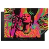 Vrouw - Microfoon - Neon Inductie beschermer vinyl 3mm klein -3d