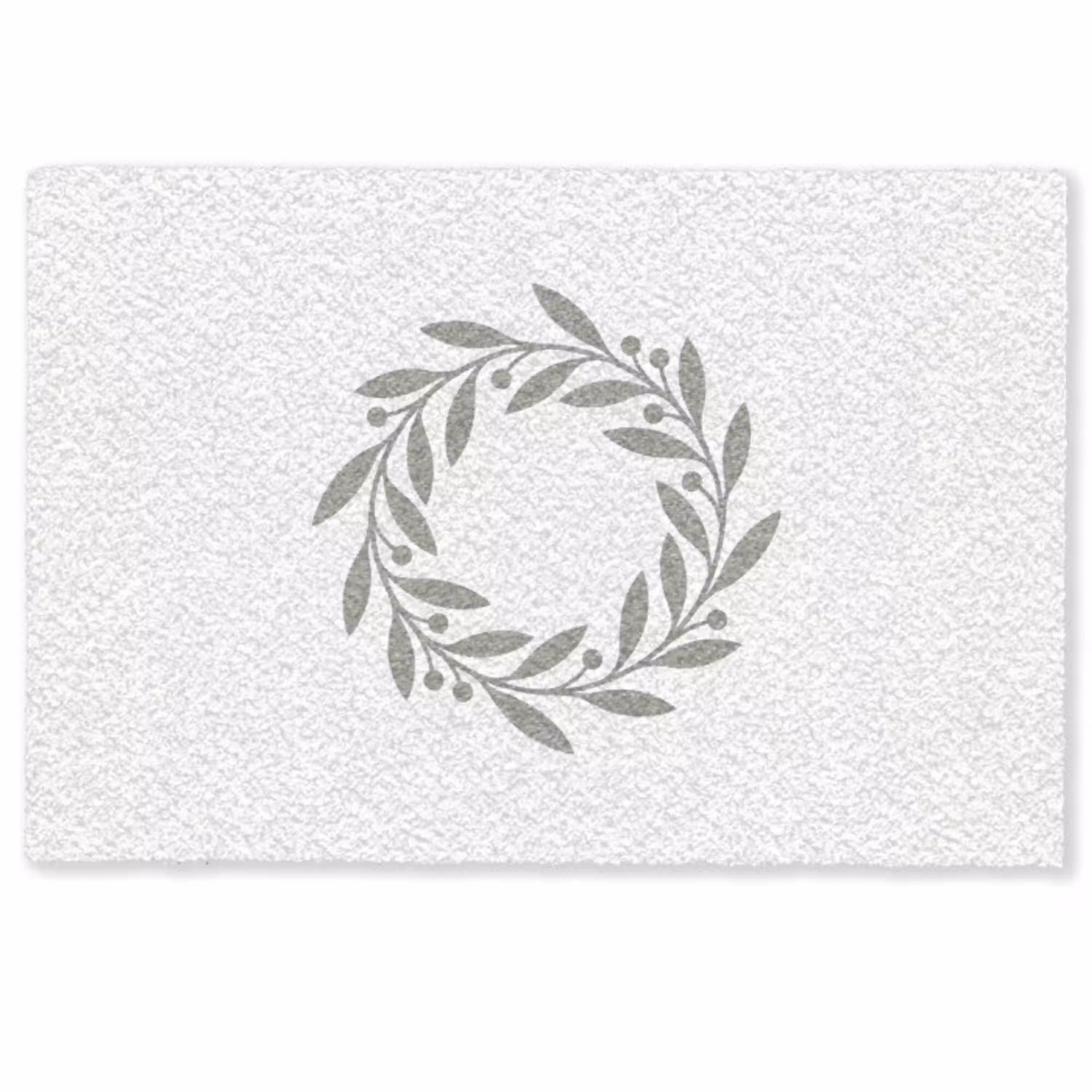 Krans - Bladeren - Natuur - Minimalistisch - Grijs Deurmat klein -zkaufland3d