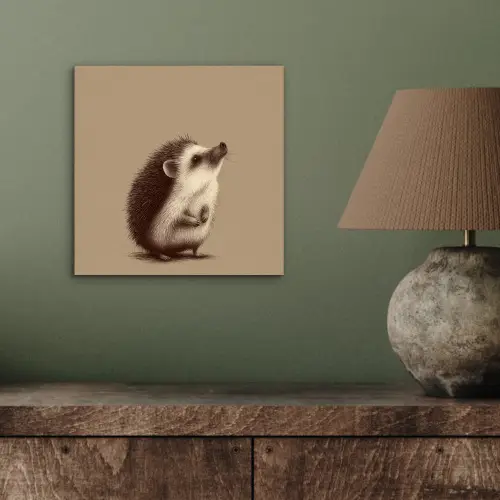 Egel - Snuitje - Bruin - Stekels aluminium wit klein -sfeer2