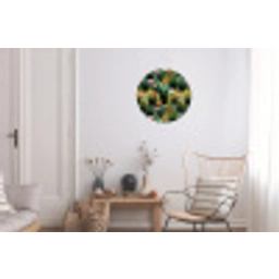 Katten - Bloemen - Kleurrijk Wandcirkel aluminium klein 190 -woonkamer