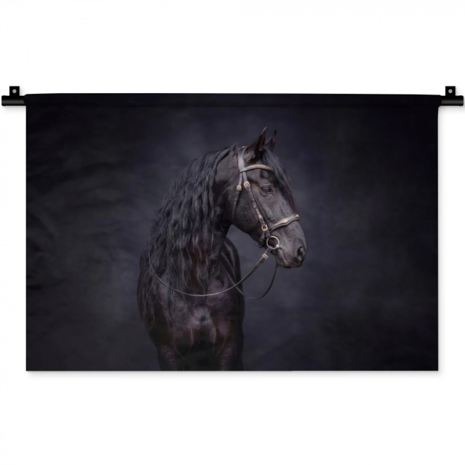 Portret - Paard - Donker Wandkleed katoen klein -zz3d