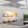 Viooltjes - bij - Zonlicht keuken achterwand spatscherm klein -3d_schuin