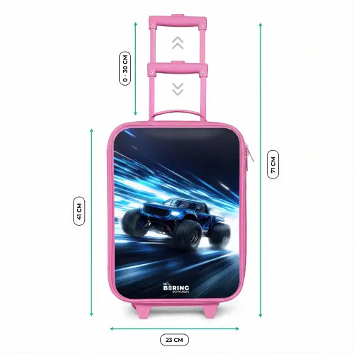 Monstertruck raast door lichtsnelheid Kinderkoffer - Roze klein -productfoto_formaten