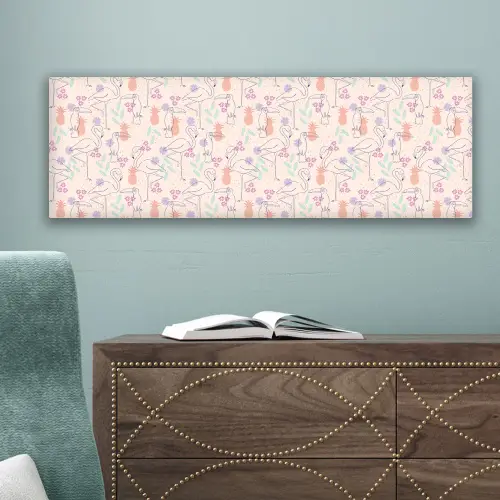 Flamingo - Toekan - Tropisch - Patroon canvas 2cm klein 828 -sfeer4