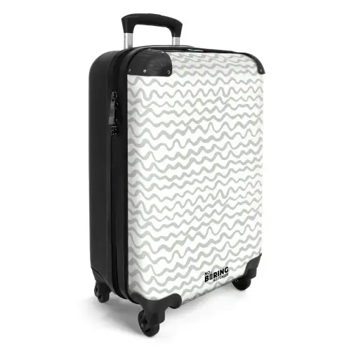 Grijze golflijnen op wit NBS - Handbagage koffer - Kinderen Unisex middel -productfoto_3d
