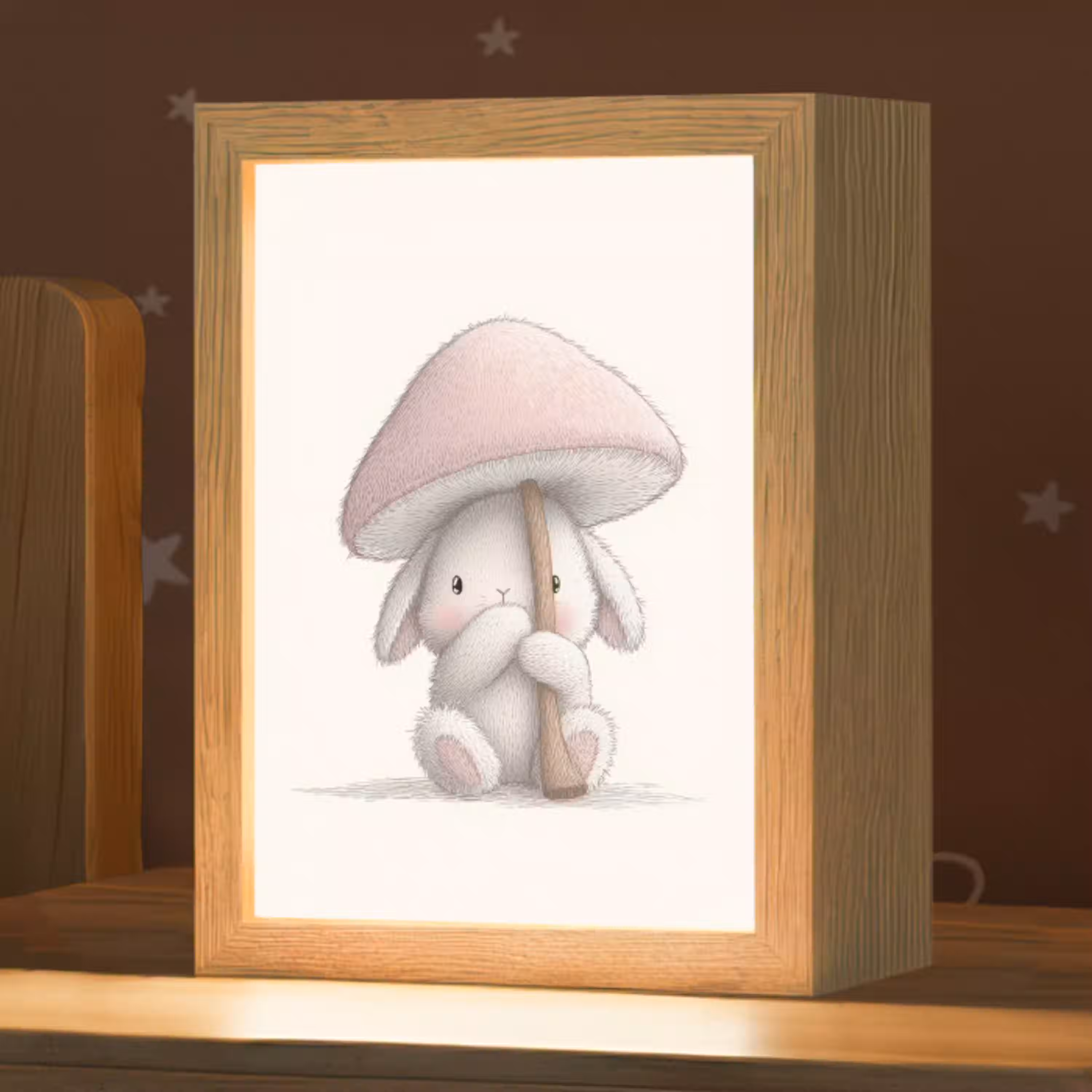Paddenstoel - Konijn - Roze Light Box met kabel klein -zzz_3d_website
