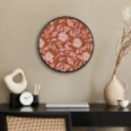 Patroon - Bladeren - Terracotta Fotolijst rond zonder passe partout klein 856 -sfeer1