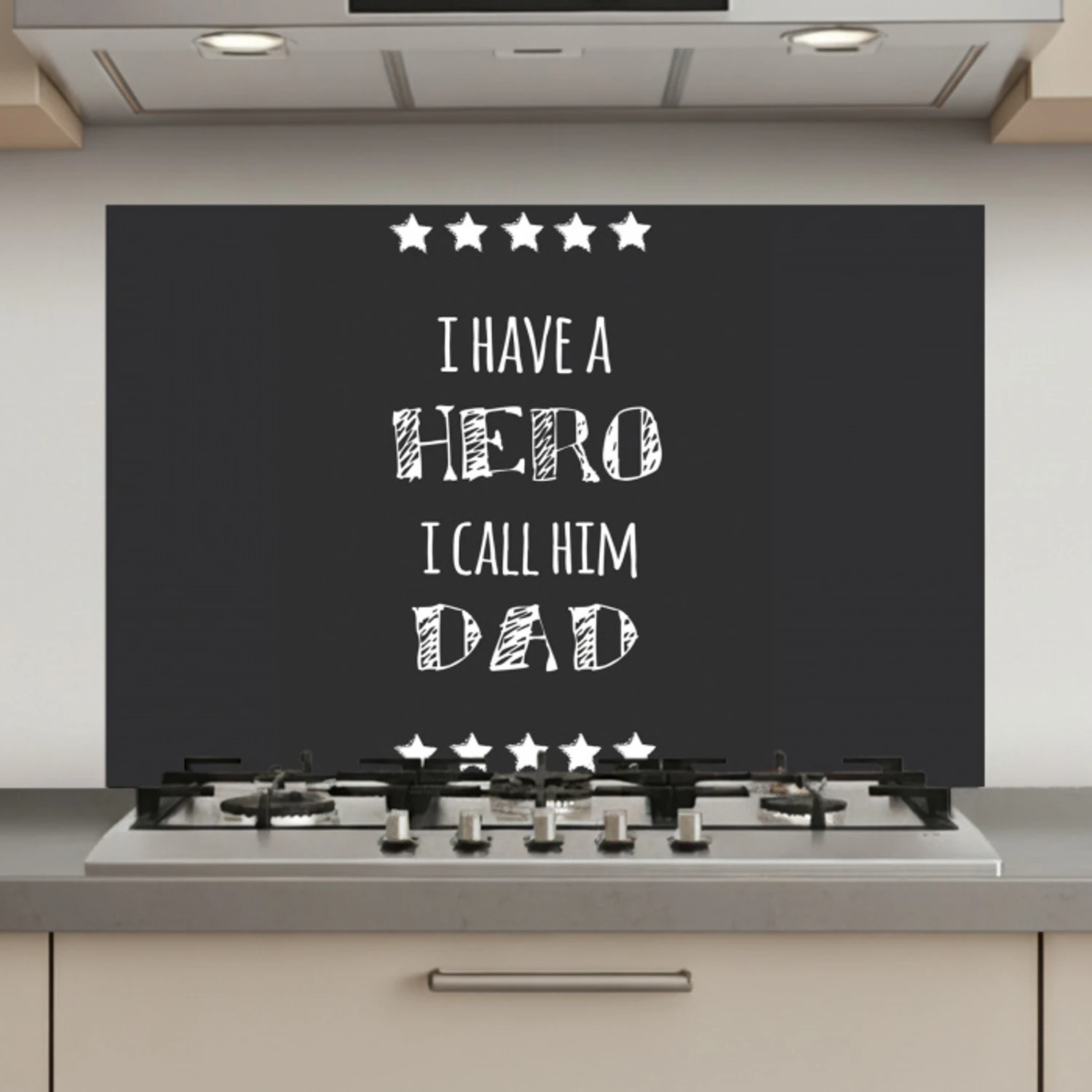 Spreuken - I have a hero I call him dad - Quotes - Vader keuken achterwand spatscherm klein -3d_website