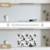 Lijnen - Gezichten - Zwart - Wit keuken achterwand spatscherm klein 900 -voor_na_NL