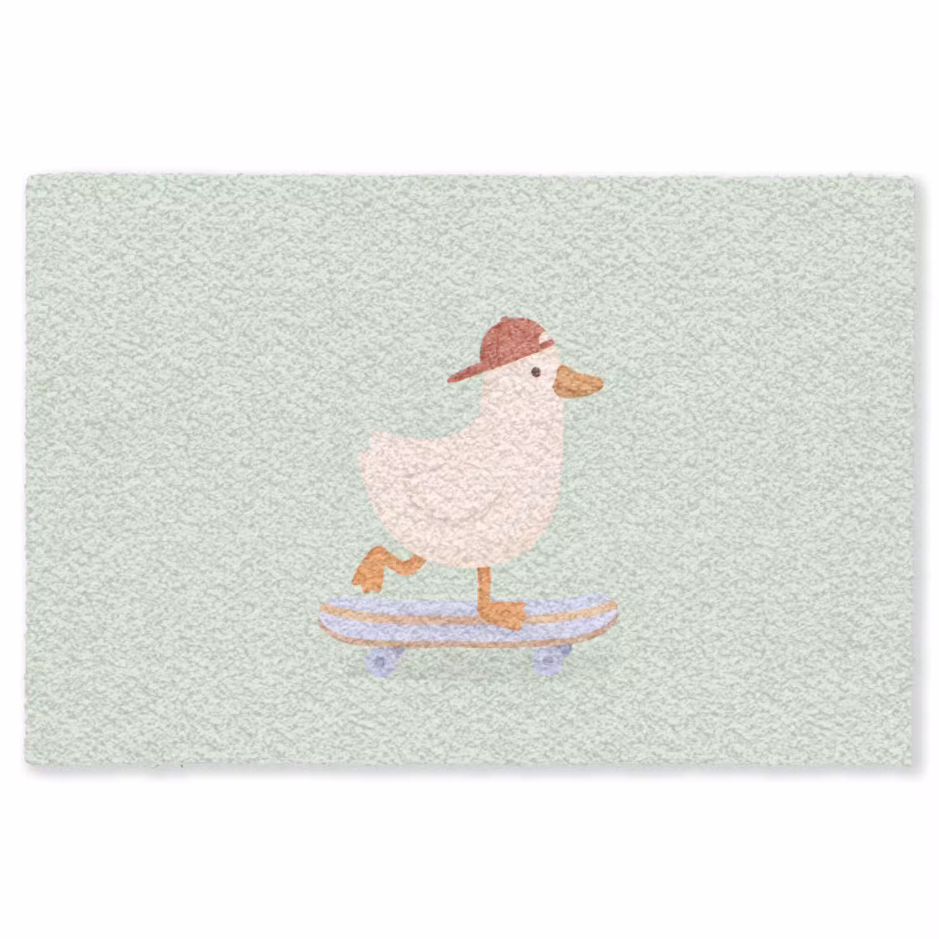 Vogel - Skateboard - Dieren - Cartoon - Speels Vloerkleed Rechthoek klein -3d